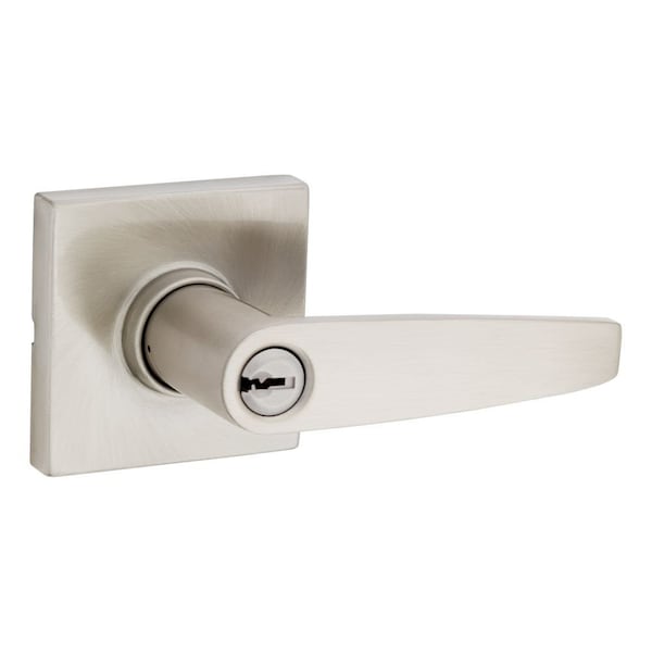 Safelock Winston Lever Square Rose Push Button Entry Lock with RCAL Latch and RCS Strike Satin Nickel Finish SL6000WISQT-15 - main